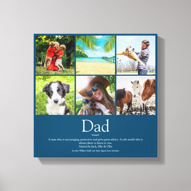 Dad Daddy Father Papa Definition 6 Foto Blue Leinwanddruck (Vorderseite)
