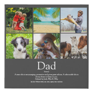 Dad Definition 6 Photo Gray Fathers Day Künstlicher Leinwanddruck