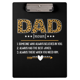 Dad Definition Leopard Print Vatertagsgeschenk Klemmbrett