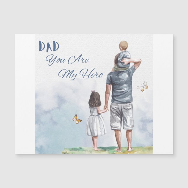 Dad du bist mein Held Magnetkarte (Vorderseite)