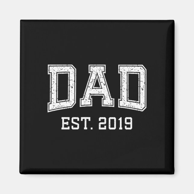 Dad Est 2019 Dad D Fathers Day Ized  Magnet (Vorne)