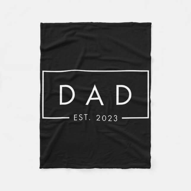 Dad Est 2023 First Fathers Day 2023 New Dad Birthd Fleecedecke (Vorderseite)