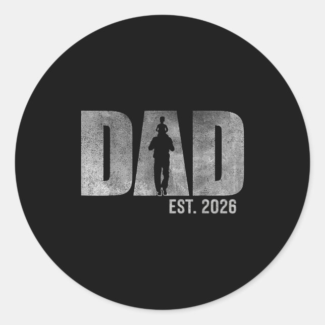 Dad Est. 2026 Father 2026 Loading New Dad 2026  Runder Aufkleber (Vorderseite)