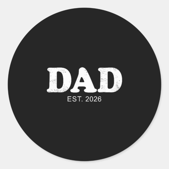 Dad Est. 2026 Logo Father 2026 Loading New Dad 202 Runder Aufkleber (Vorderseite)