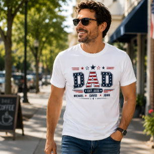 Dad Est 2026 USA Patrioten-Flagge mit individuelle T-Shirt