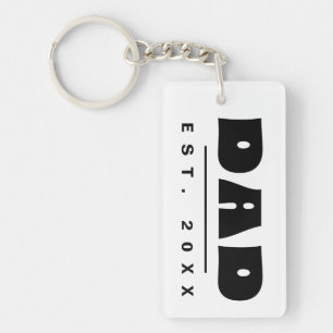DAD Est. 20XX Moderne Minimalistische Typografie Schlüsselanhänger