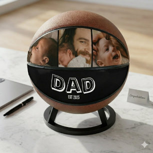 Dad Est 3 Foto-Geschenk Vater Andenken  Basketball