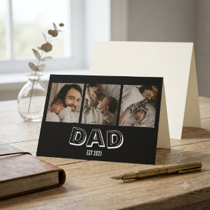 Dad Est 3 Foto-Geschenk Vater Andenken Karte