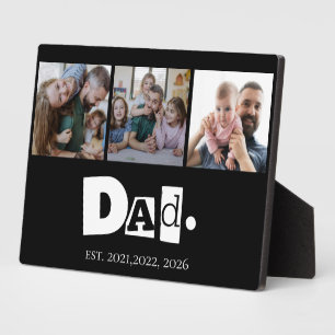 Dad Est 3 Kinder Foto-Collage Familienandenken Fotoplatte