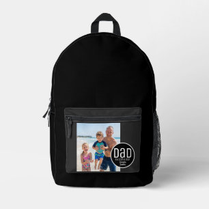 Dad Est. Foto Moderne Fette Einfache Kind Namen Bedruckter Rucksack