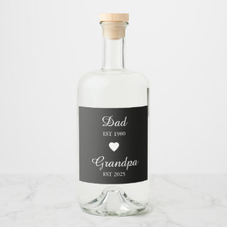 Dad est. & Grandpa est. – Custom Year Gift Alkoholflaschenetikett