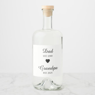 Dad est. & Grandpa est. – Custom Year Gift Alkoholflaschenetikett