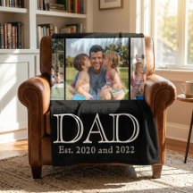 Dad Est. White Fett Minimaler Text 3 Fotos