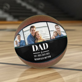 Dad Est. Year Name Number 3 Photo Bold Font Basketball
