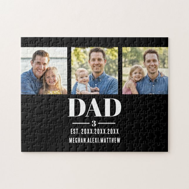 Dad Est. Year Name Number Bold Font 3 Photo (Horizontal)