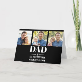 Dad Est. Year Name Number Bold Font 3 Photo Karte