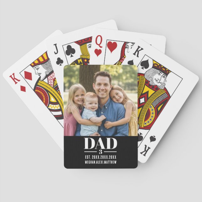 Dad Est. Year Name Number Bold Font Photo  Spielkarten (Rückseite)