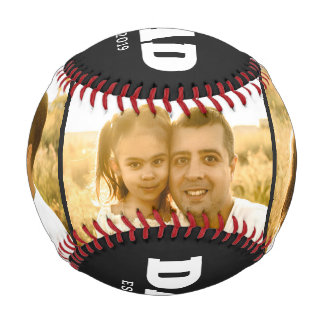 Dad Established Bold Black 3 Photo Baseball