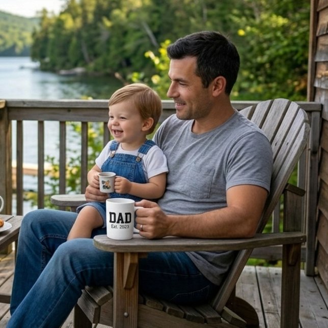 Dad Established Bold Black Text White Kaffeetasse (Von Creator hochgeladen)