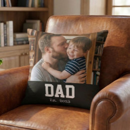 Dad Established Custom Modern Bold Text Kissen