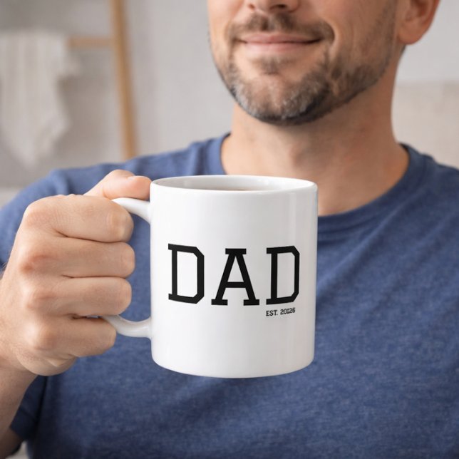 Dad Established Customizable Year Father's Day  Kaffeetasse (Von Creator hochgeladen)