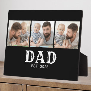Dad Established Fettgedruckte Typografie Schwarz 3 Fotoplatte