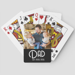 Dad Established Foto Black Grunge Schrift Spielkarten