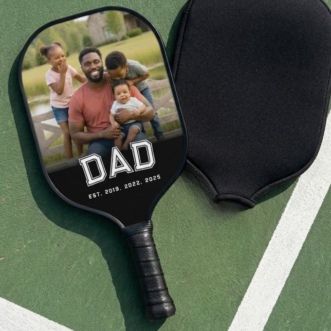 Dad Established Fun Bold Photo Pickleball Schläger (Von Creator hochgeladen)