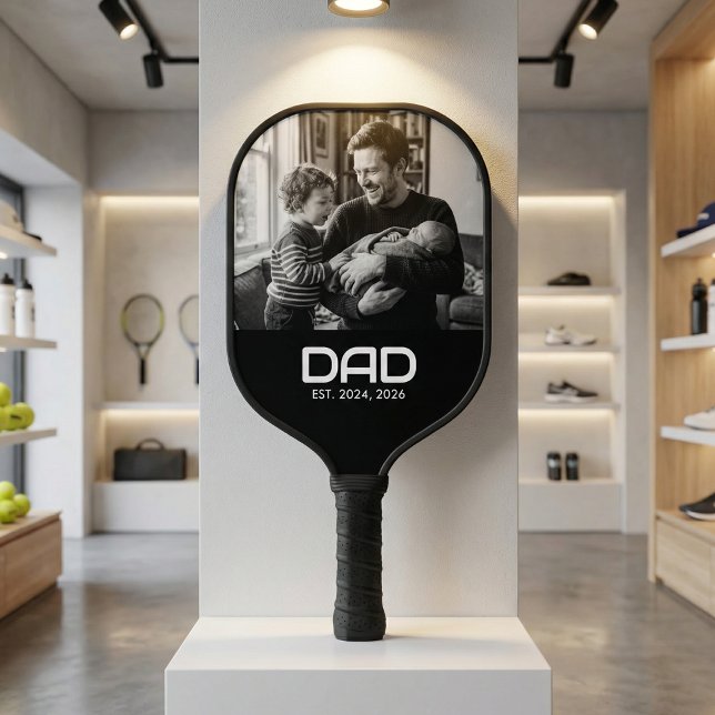Dad Established Fun Bold Photo Pickleball Schläger (Von Creator hochgeladen)
