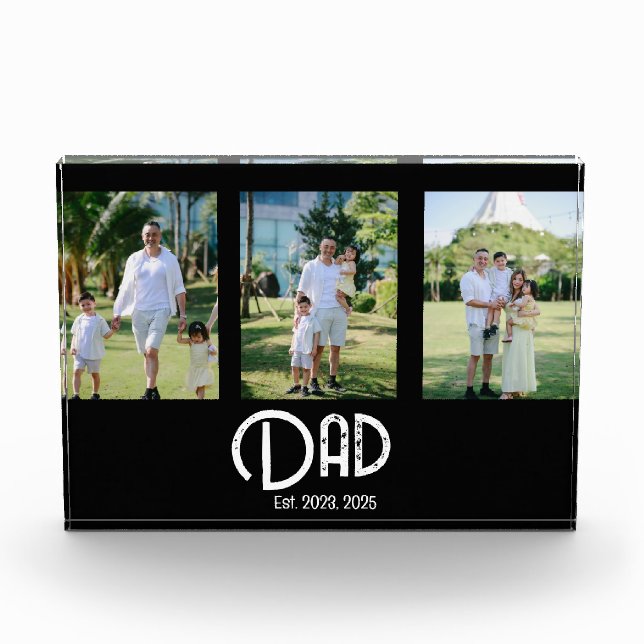 Dad Established Grunge Text 3 Fotoblock (Vorderseite)