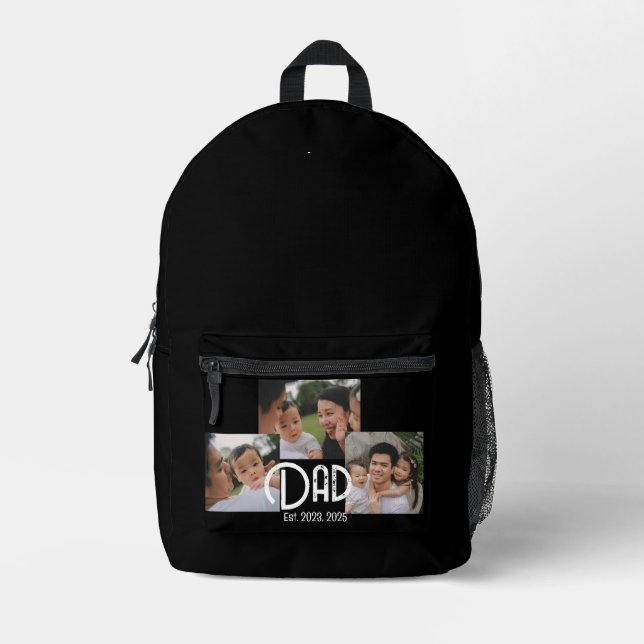 Dad Established Grunge text 3 photo Bedruckter Rucksack (Vorderseite)