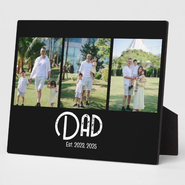 Dad Established Grunge Text 3 Photo Fotoplatte (Seite)