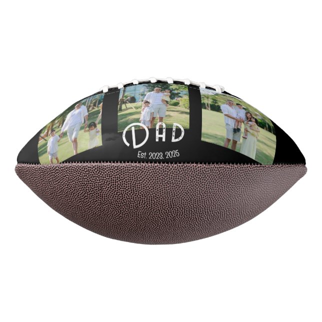 Dad Established Grunge Text Black 3 Photo Football (Gedreht 270)