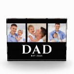 Dad Established Modern Black 3 Photo Fotoblock<br><div class="desc">Black White Dad Established 3 Photo Design. Replace the photos with your own of your kids and change the year to the year/ years you became a dad.</div>