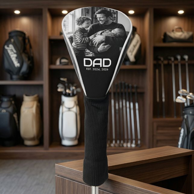 Dad Established Modern Bold Photo Golf Headcover (Von Creator hochgeladen)
