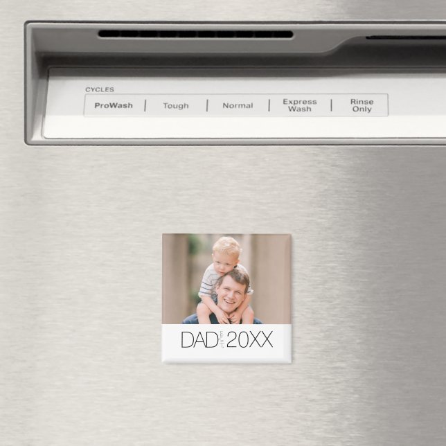 Dad Established Modern photo year design  Magnet (In Situ (Geschirrspüler))