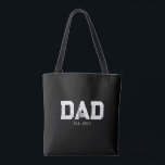 Dad Established New Dad Gift Tasche<br><div class="desc">Black White Dad Established New Dad Gift - Minimal Bold Dad Tote Bag - Add your custom "Est" established year date when your first child was born. Add additional years for each child.</div>
