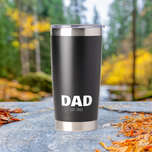 Dad Established New Dad Gift Thermobecher (Außenbereich)