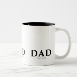 Dad Established New Dad Gift Zweifarbige Tasse