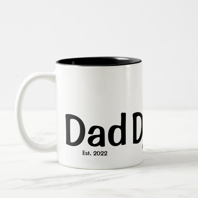 Dad  Established New Dad Gift  Zweifarbige Tasse (Links)