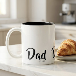 Dad Established New Dad Gift Zweifarbige Tasse