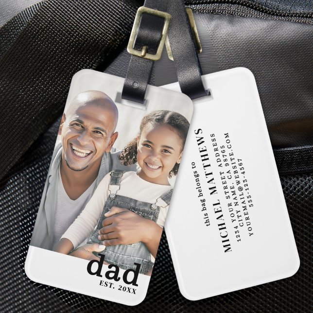 Dad Established Personalized Photo Gepäckanhänger (Dad Established Personalized Photo Luggage Tag)