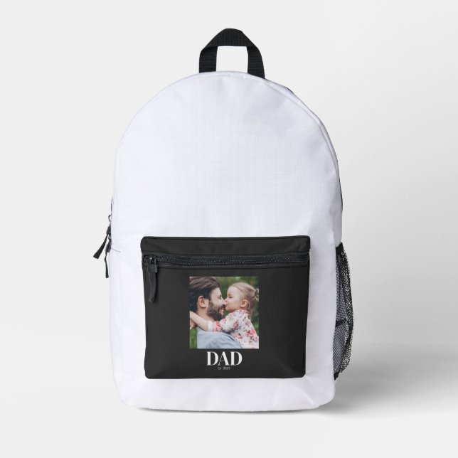  Dad Established Photo  Bedruckter Rucksack (Vorderseite)