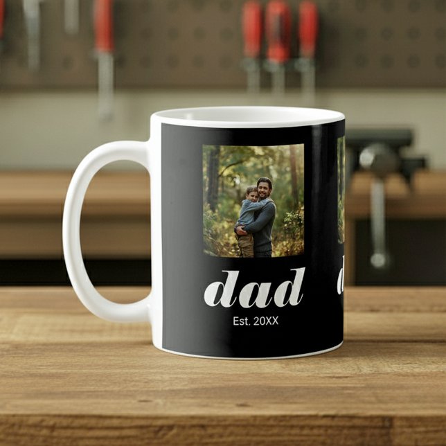 Dad Established Photo Father's Day Kaffeetasse (Von Creator hochgeladen)