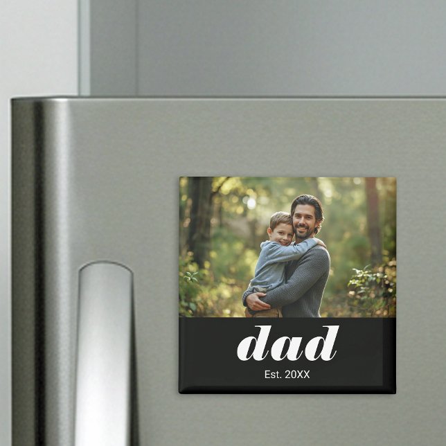 Dad Established Photo Father's Day Magnet (Von Creator hochgeladen)