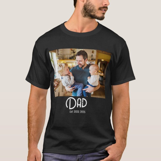 Dad Established Photo Grunge text T-Shirt (Vorderseite)