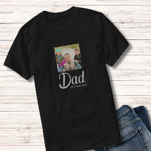 Dad Established Schrift Foto T-Shirt