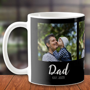 Dad Established Script Schwarz 3 Foto Kaffeetasse