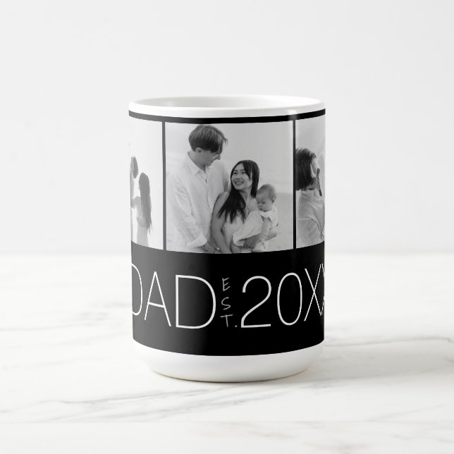 Dad Established Three-Photo Modern Design Kaffeetasse (Mittel)