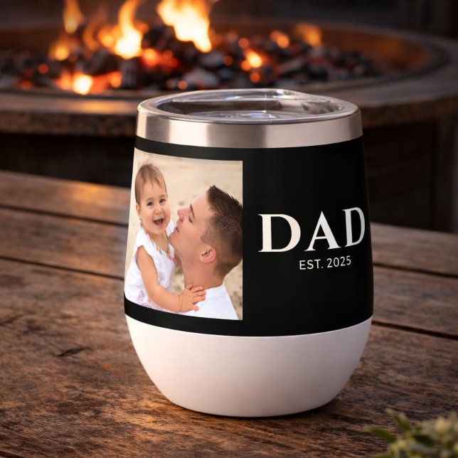Dad Established Typography Schwarzes Foto (Von Creator hochgeladen)